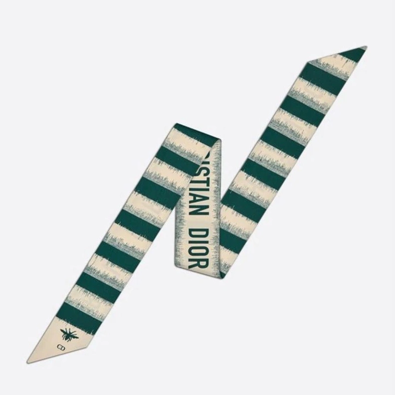 UrbanStyle 7962 Dior Mitzah Twill D-Stripes Motif Silk Green