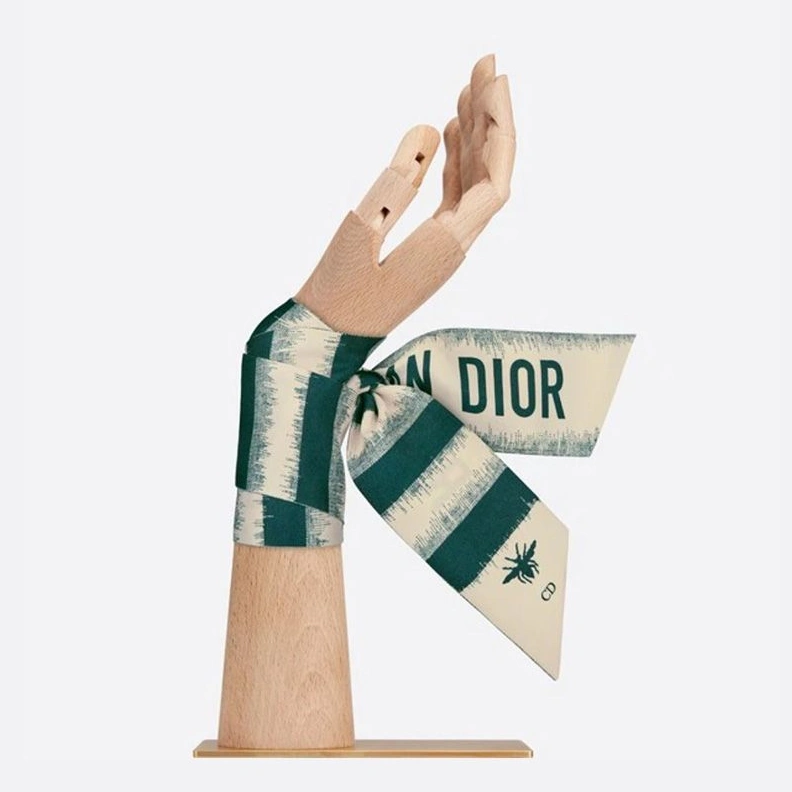 UrbanStyle 7962 Dior Mitzah Twill D-Stripes Motif Silk Green