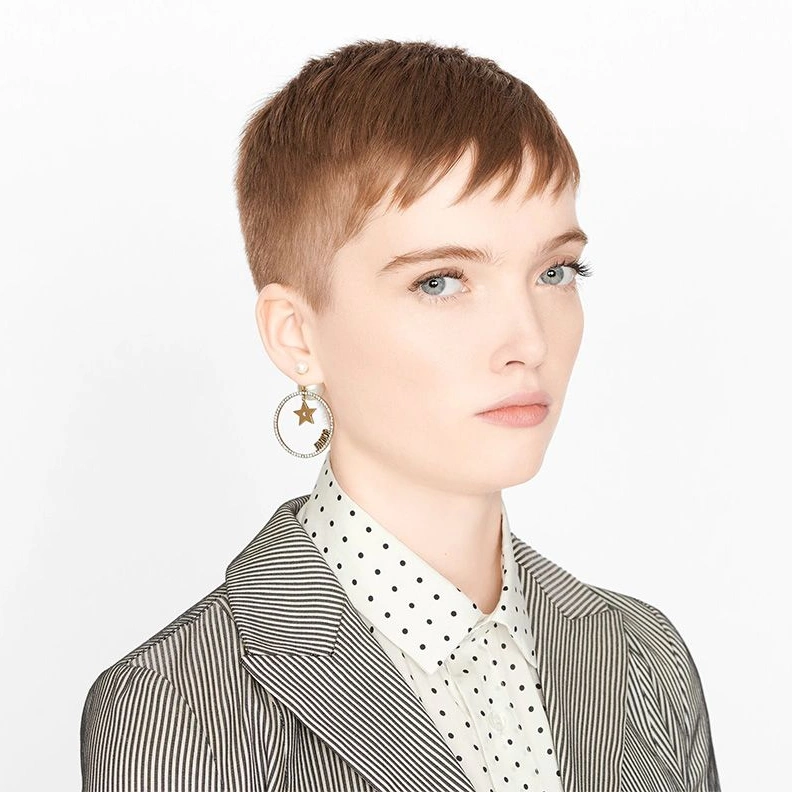 UrbanStyle 8769 Dior Tribales Earrings Antique J'ADIOR, White Resin Pearls and White Crystals Gold