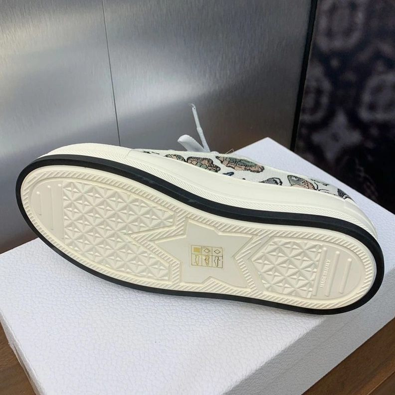 UrbanStyle 9666 Walk'n'Dior Platform Sneakers Unisex Toile de Jouy Mexico Motif Canvas White Green