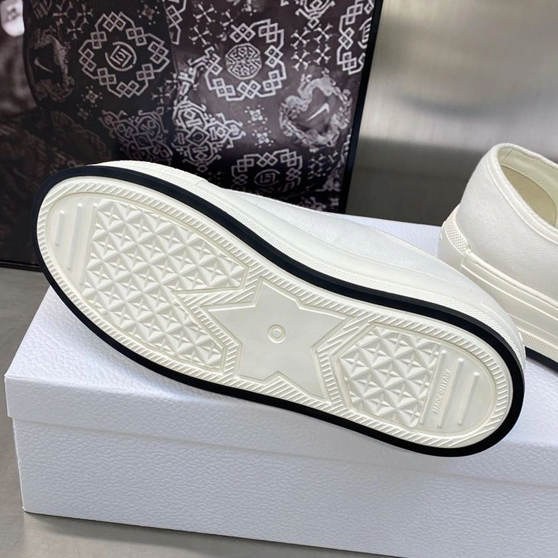 Walk'N'Dior Platform Sneakers Unisex Canvas White TopPick 2033