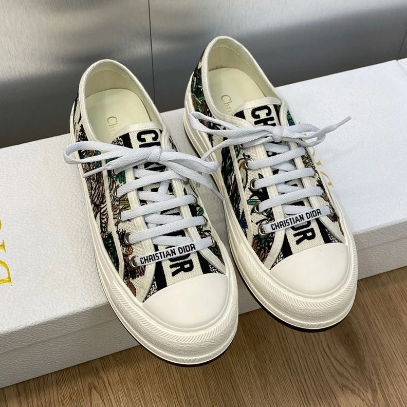 Walk'n'Dior Platform Sneakers Unisex Etoile de Voyage Motif Canvas Multicolor BestValue 8350