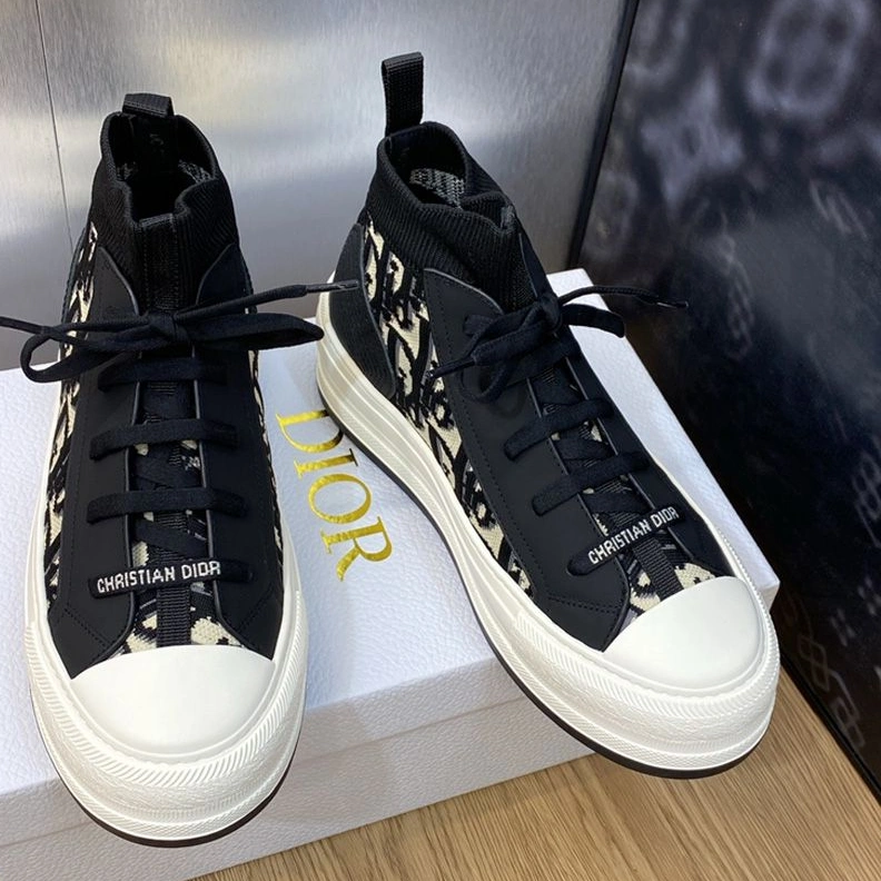Walk'n'Dior Platform Sneakers Unisex Oblique Motif Technical Mesh and Calfskin Black TopPick 9591