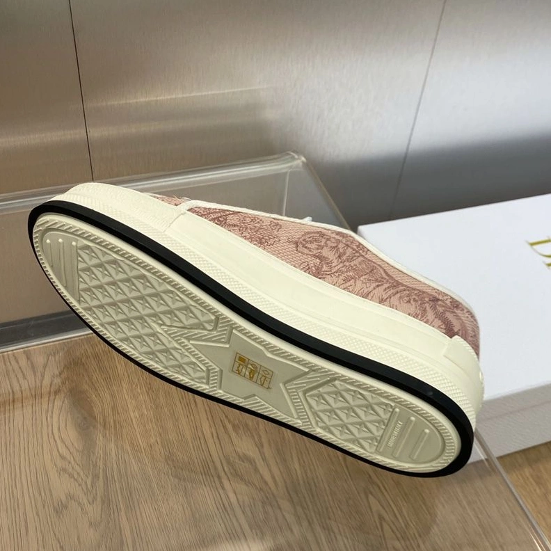 Walk'n'Dior Platform Sneakers Unisex Toile de Jouy Motif Canvas Pink HighQuality 4844