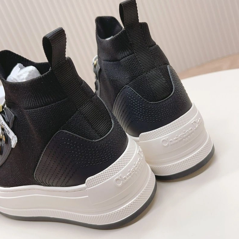 Walk'n'Dior Platform Sneakers Women Technical Mesh and Calfskin Black WellDesigned 1959