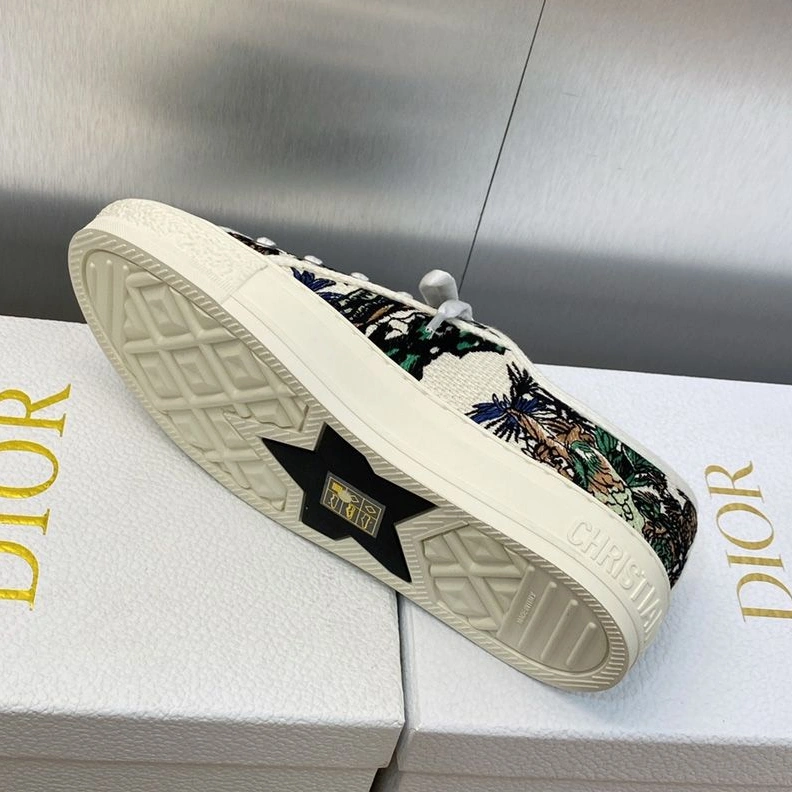 Walk'n'Dior Sneakers Women Etoile de Voyage Motif Canvas Multicolor Fashionable 5573