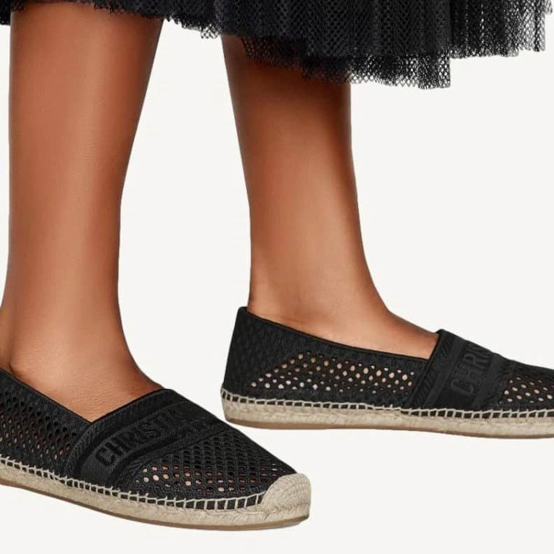 WellDesigned 320 Christian Dior Granville Espadrilles Women Mesh Black