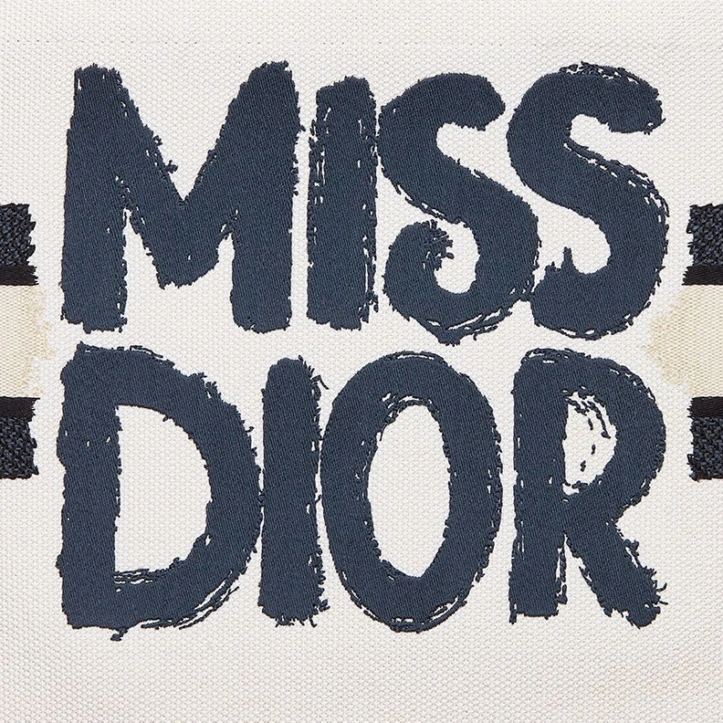 WellDesigned 4236 Dior Book Tote In Miss Dior Graffiti Motif Canvas White