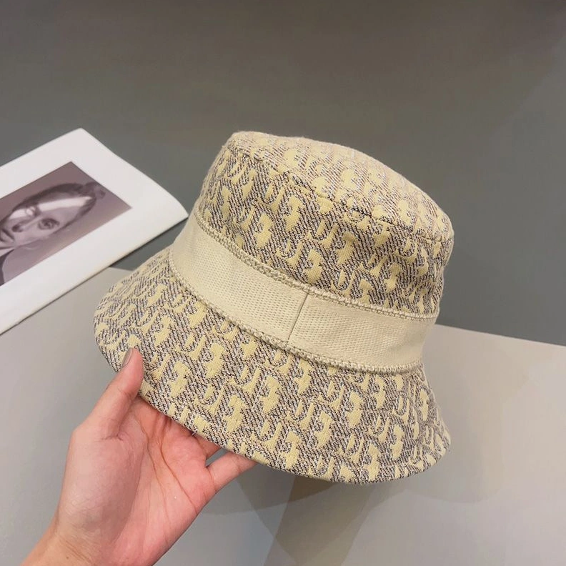 WellDesigned 6279 Christian Dior Bucket Hat D-Oblique Motif Cotton Khaki