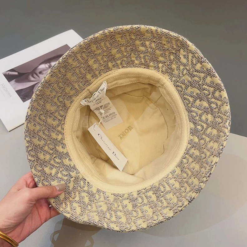 WellDesigned 6279 Christian Dior Bucket Hat D-Oblique Motif Cotton Khaki