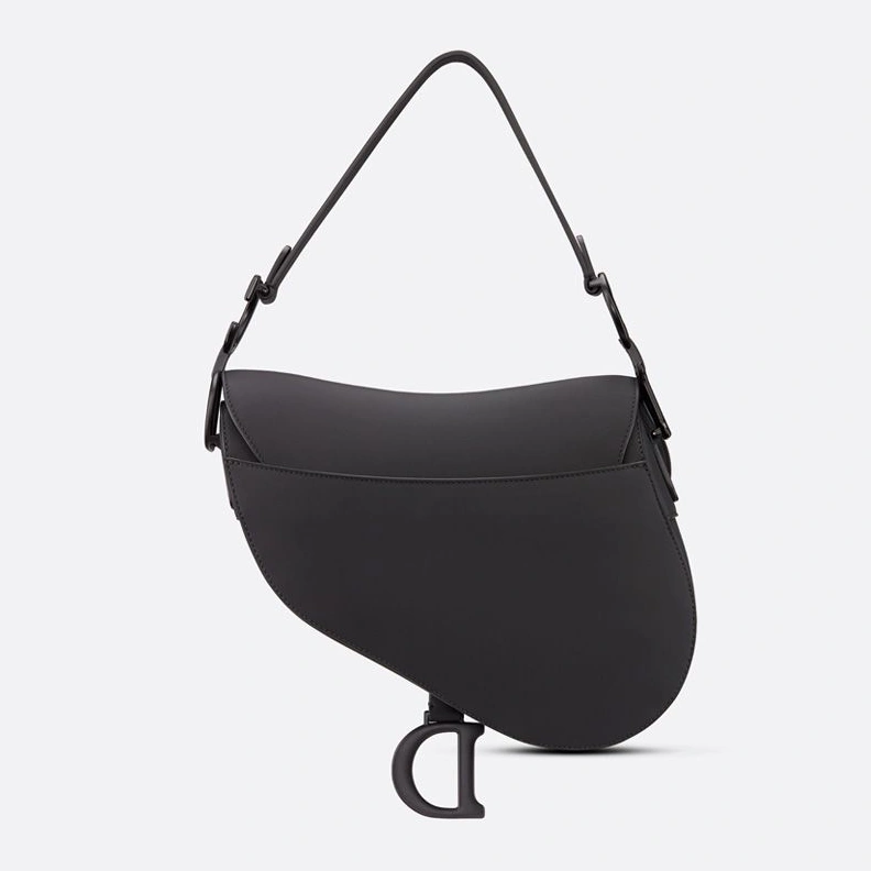 WellDesigned 6555 Dior Saddle Bag with Strap In Ultramatte Calfskin Black