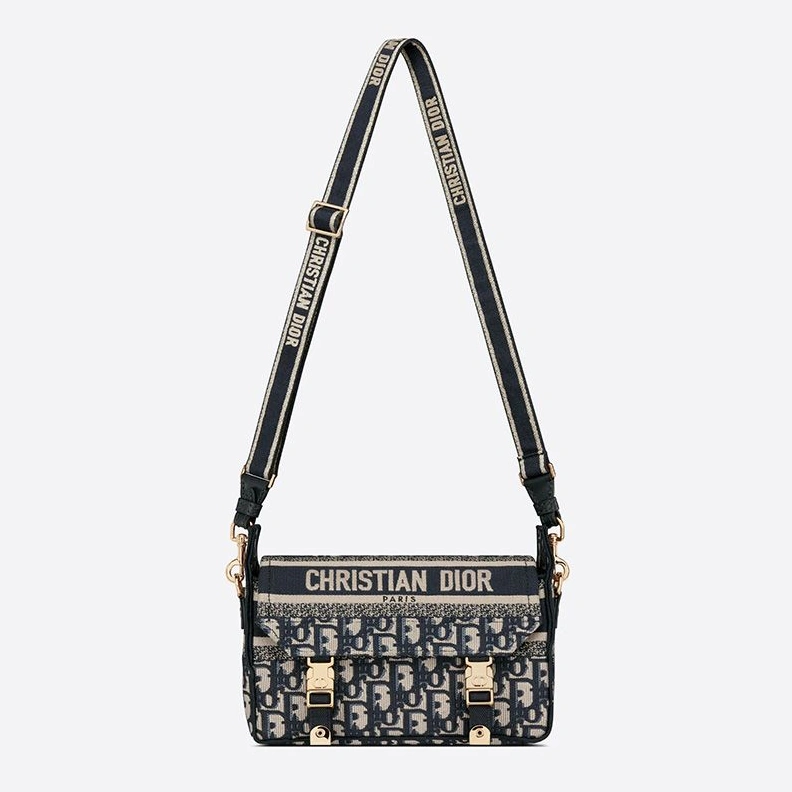 WellDesigned 8107 Small Diorcamp Messenger In Oblique Motif Canvas Blue