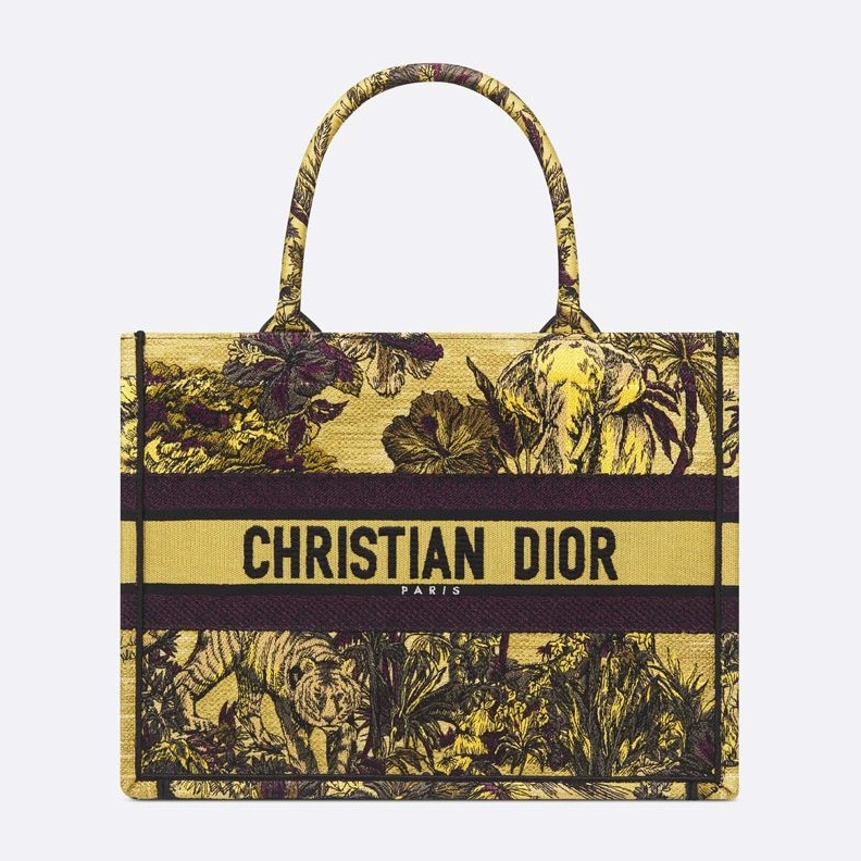 WellDesigned 8218 Dior Book Tote In Toile De Jouy Voyage Motif Canvas Yellow