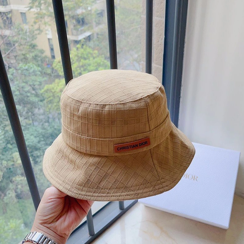WellDesigned 853 Dior Bucket Hat Cannage Motif Cotton Khaki