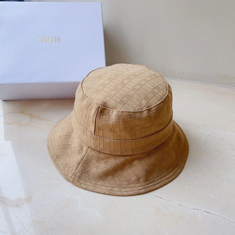 WellDesigned 853 Dior Bucket Hat Cannage Motif Cotton Khaki