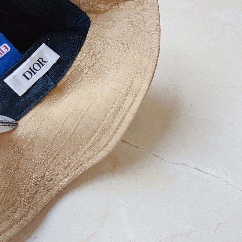 WellDesigned 853 Dior Bucket Hat Cannage Motif Cotton Khaki