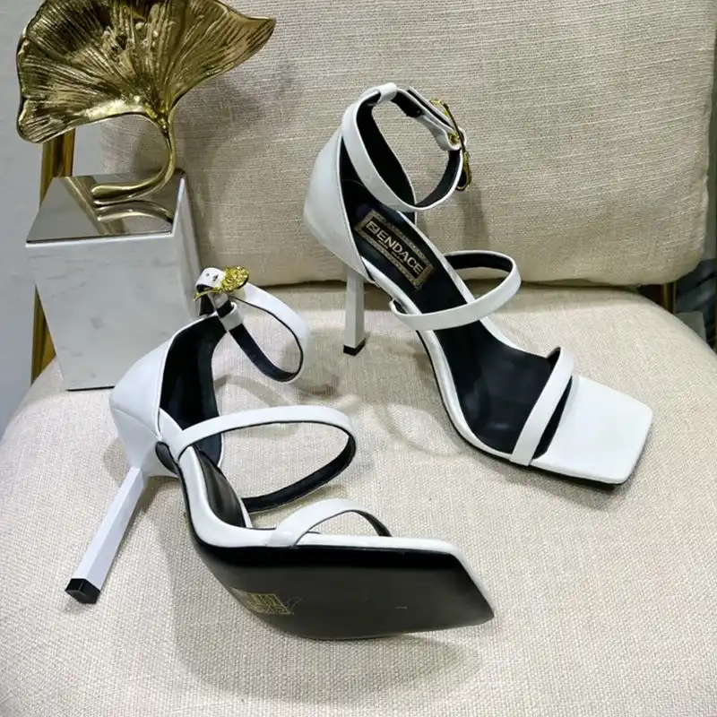 Affordable Fendi 110 Sandals with Fendace Embellished Women Patent Leather White