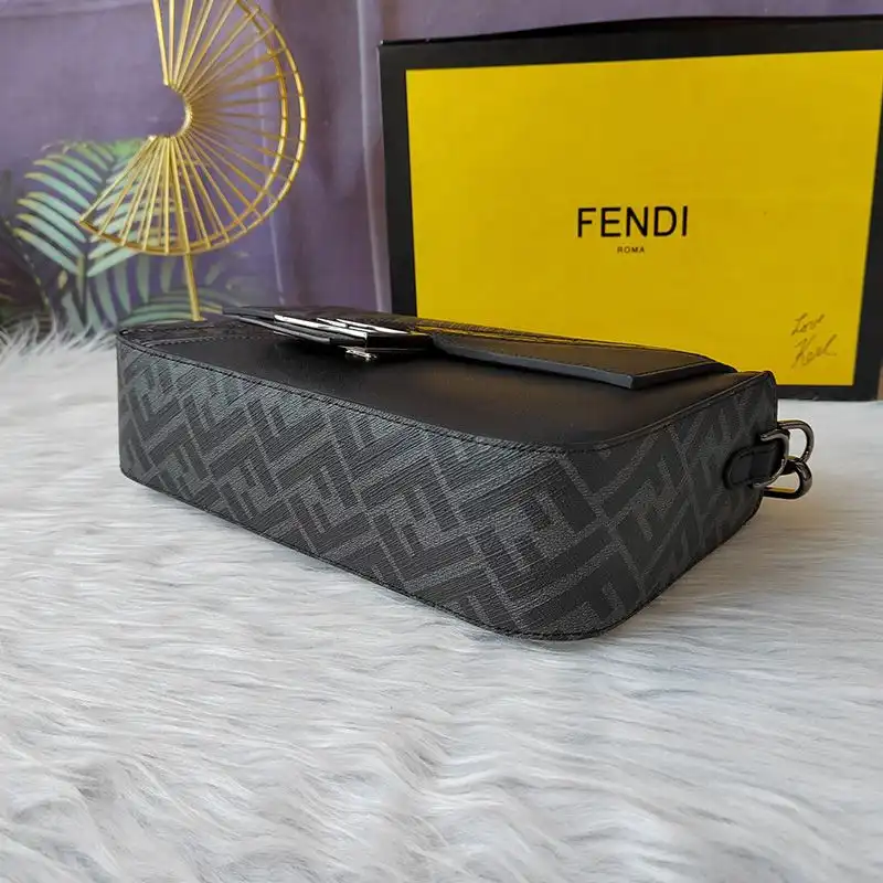 Affordable Fendi Medium Baguette Bag In FF Motif Fabric Black