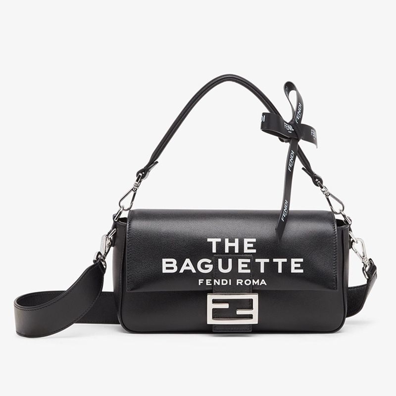 Affordable Fendi Medium Baguette Bag In The Baguette Motif Nappa Leather Black