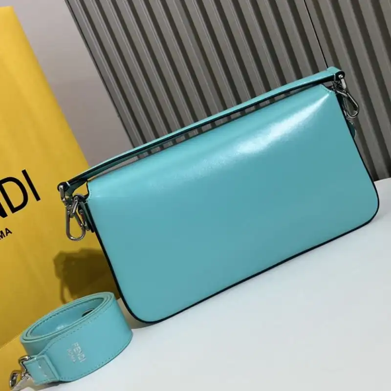 Affordable Fendi Medium Baguette Bag In Tiffany Smooth Leather Blue