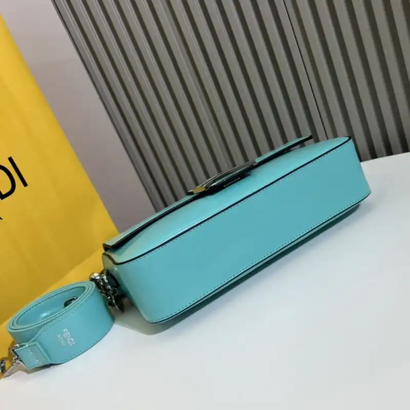 Affordable Fendi Medium Baguette Bag In Tiffany Smooth Leather Blue