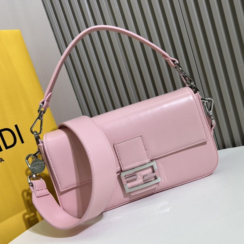 Affordable Fendi Medium Baguette Bag In Tiffany Smooth Leather Pink