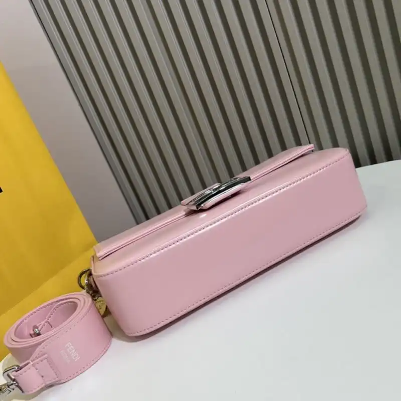 Cheap Fendi Medium Baguette Bag In Tiffany Smooth Leather Pink HOT SALE