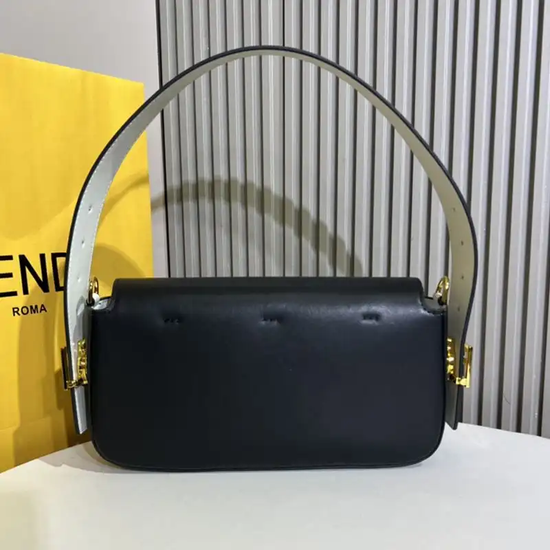 Cheap Fendi Medium Baguette Twist Bag In Nappa Leather Black