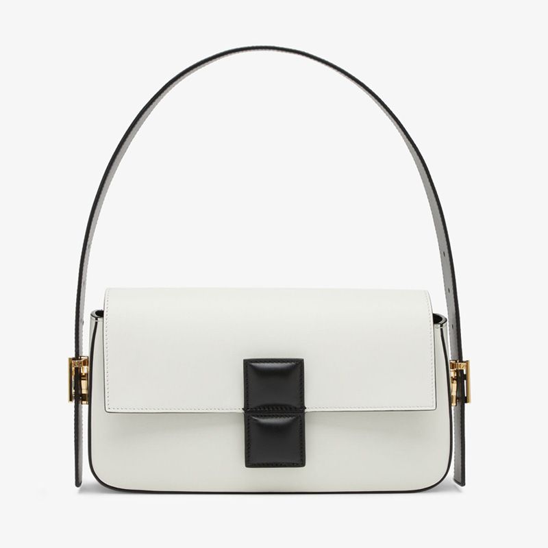 Affordable Fendi Medium Baguette Twist Bag In Nappa Leather White