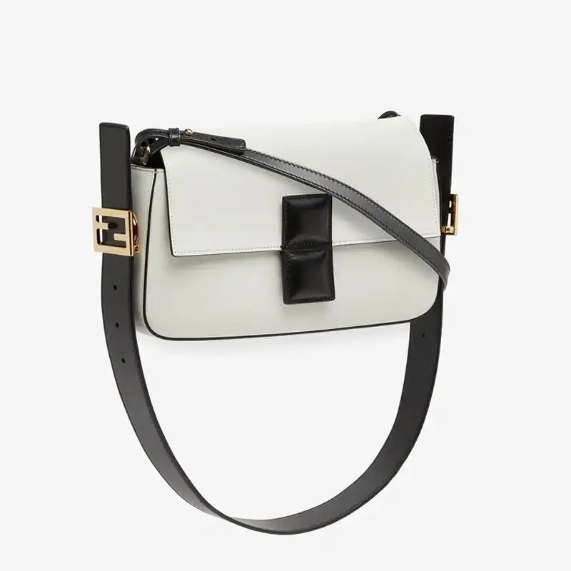 Cheap Fendi Medium Baguette Twist Bag In Nappa Leather White