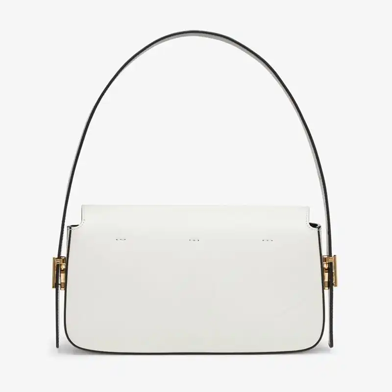 Cheap Fendi Medium Baguette Twist Bag In Nappa Leather White