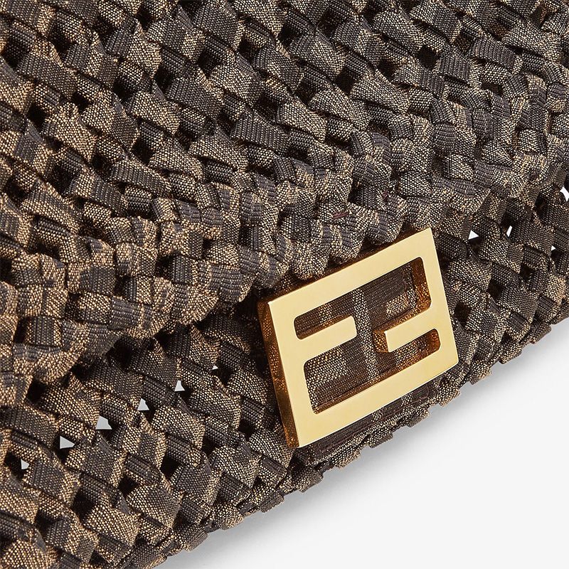 Affordable Fendi Medium Baguette Bag In Fabric Interlace Coffee