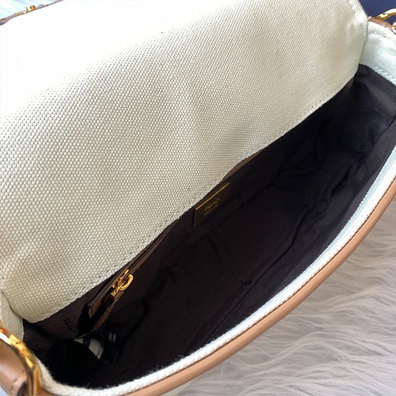 HOT Fendi Medium Baguette Bag In FF Motif Canvas Apricot