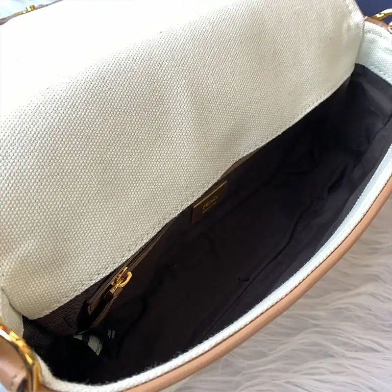 Affordable Fendi Medium Baguette Bag In FF Motif Canvas Apricot HOT SALE