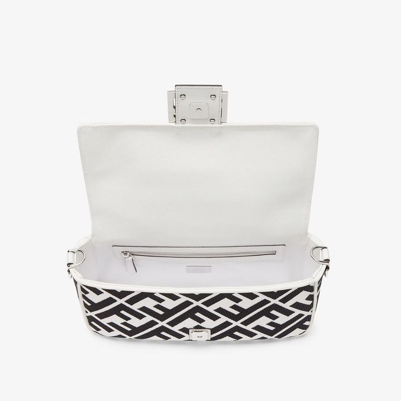 Affordable Fendi Medium Baguette Bag In FF Motif Canvas Black White