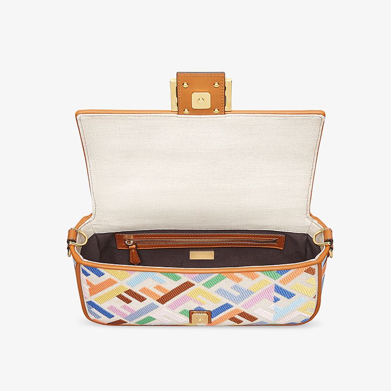 Affordable Fendi Medium Baguette Bag In FF Motif Canvas Multicolor