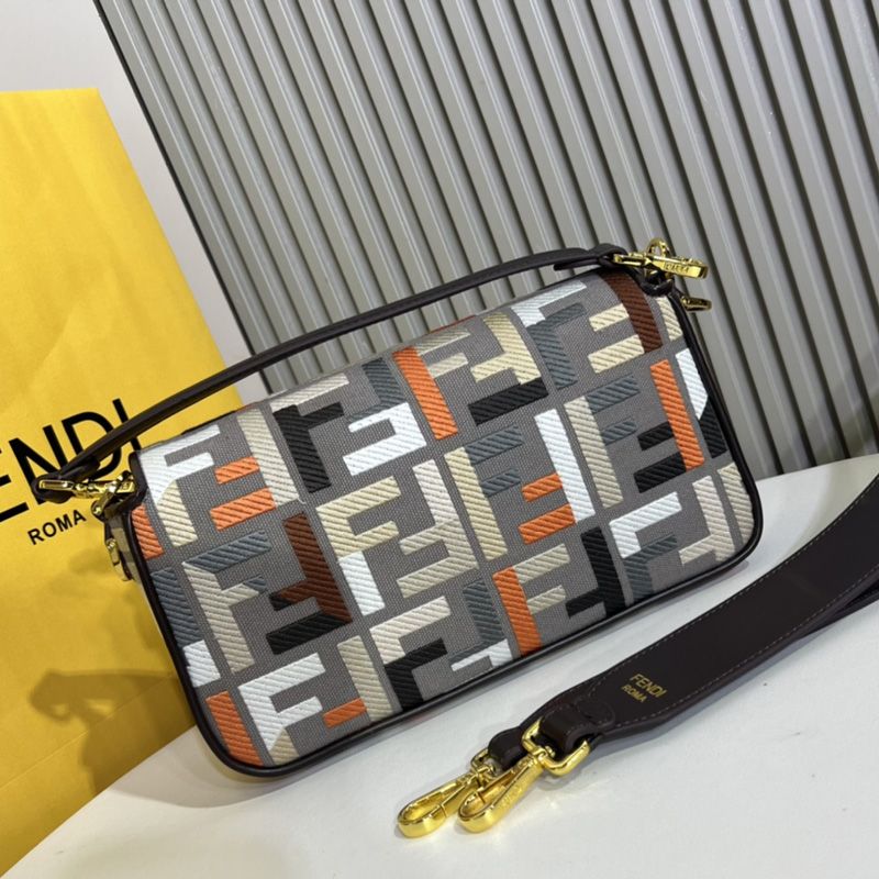 Affordable Fendi Medium Baguette Bag In FF Motif Canvas Multi Grey