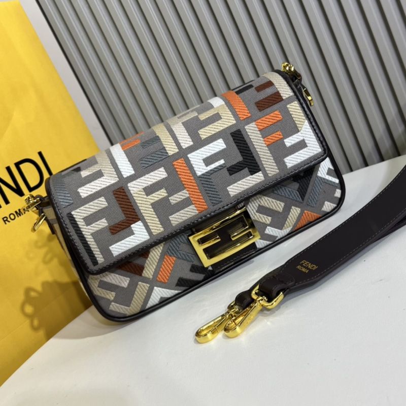 Affordable Fendi Medium Baguette Bag In FF Motif Canvas Multi Grey