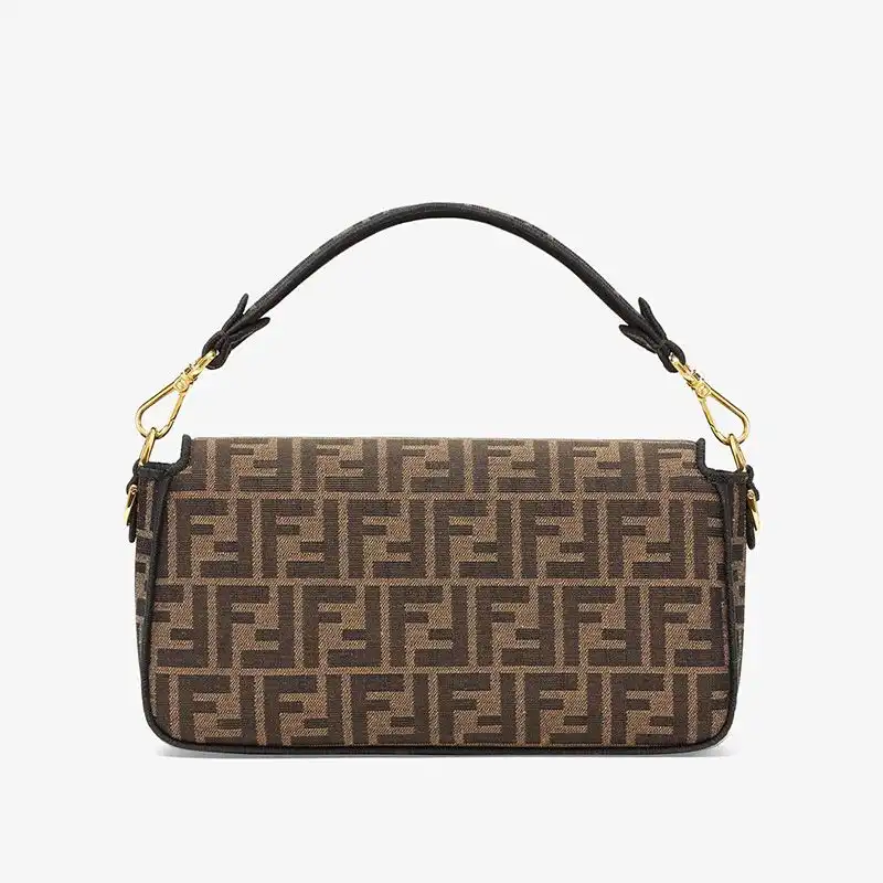 Cheap Fendi Medium Baguette Bag In FF Motif Fabric Brown HOT SALE