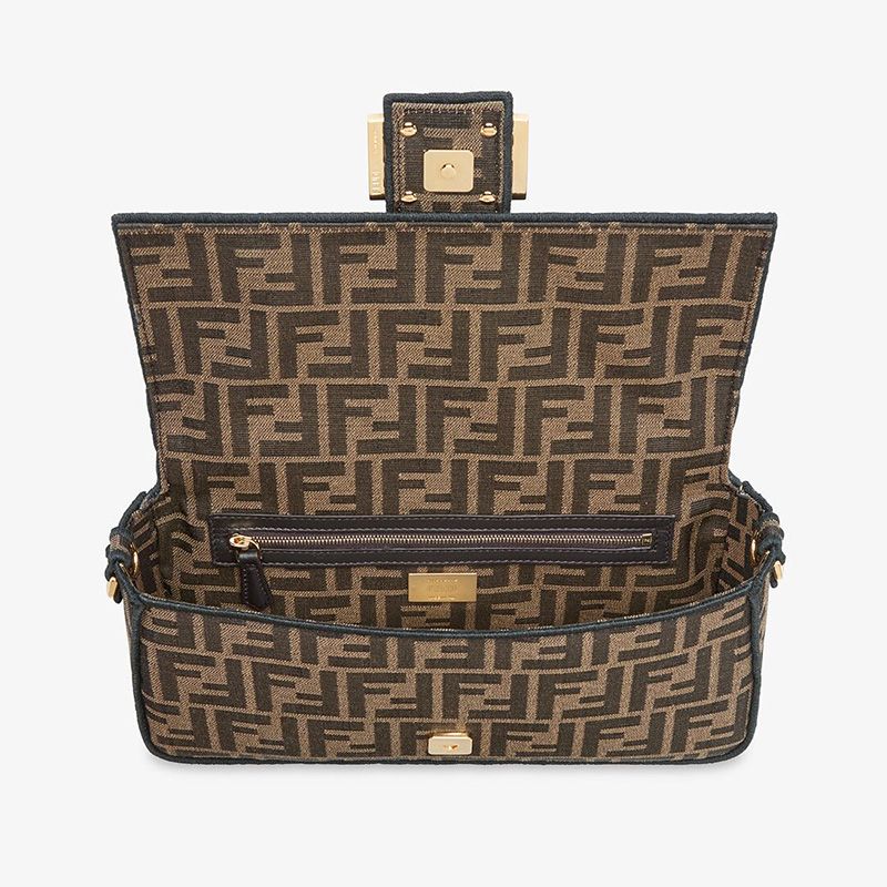 Affordable Fendi Medium Baguette Bag In FF Motif Fabric Brown