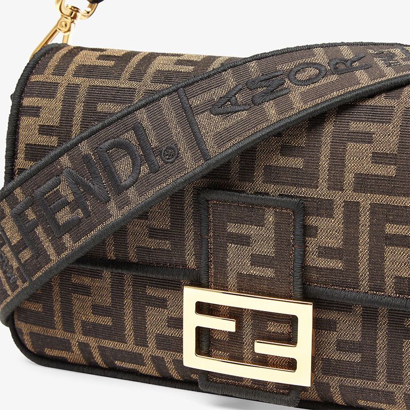 Affordable Fendi Medium Baguette Bag In FF Motif Fabric Brown