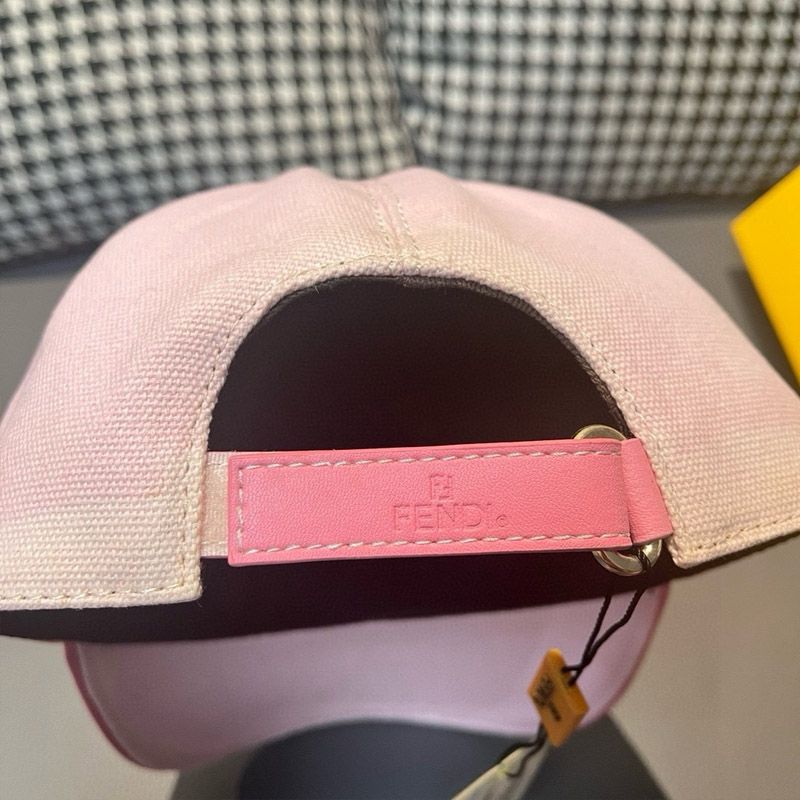 Affordable Fendi Baseball Cap In Fendi Motif Canvas Pink