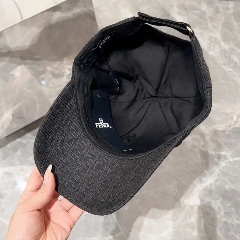 Affordable Fendi Baseball Cap In Fendi Roma FF Shadow Intarsia Motif Canvas Black White