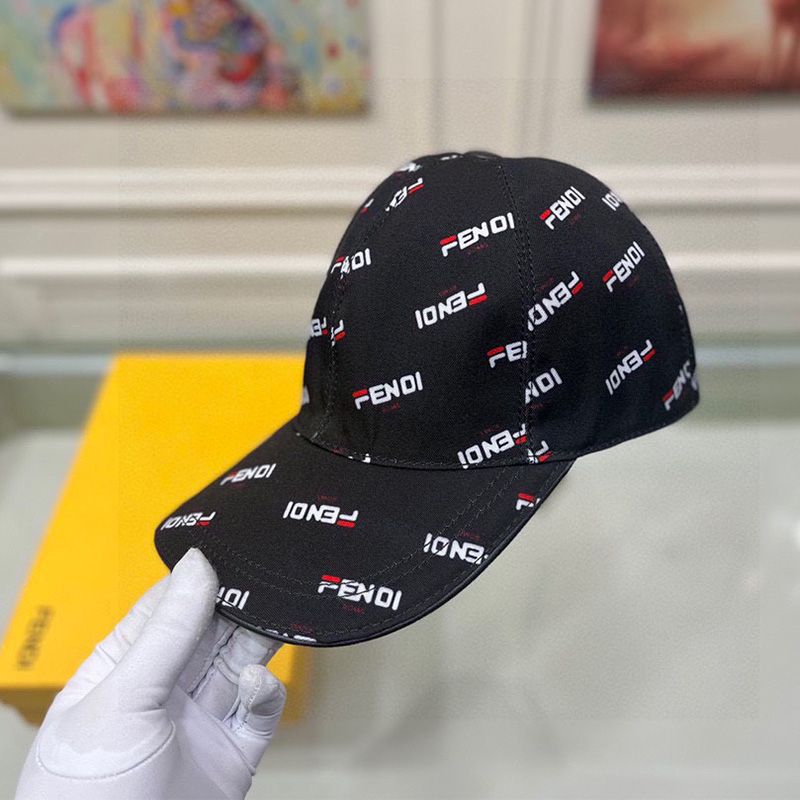 Affordable Fendi Baseball Cap In Fendi Roma Motif Canvas Black