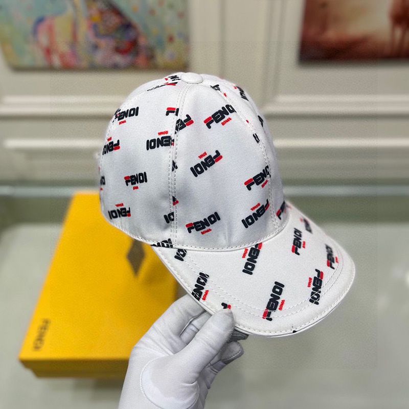 Affordable Fendi Baseball Cap In Fendi Roma Motif Canvas White