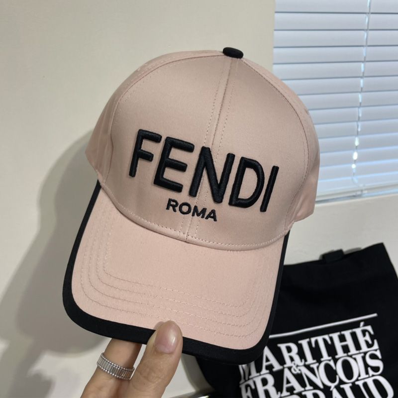 Affordable Fendi Baseball Cap In Fendi Roma FF Motif Canvas Pink