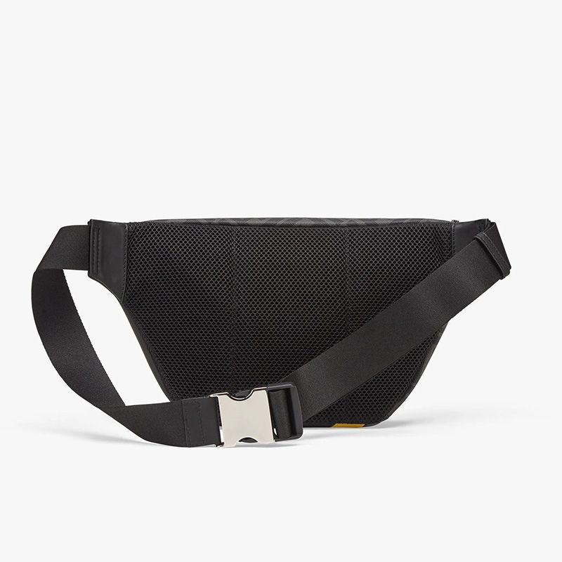 Affordable Fendi Belt Bag In FF Motif Fabric Black Yellow