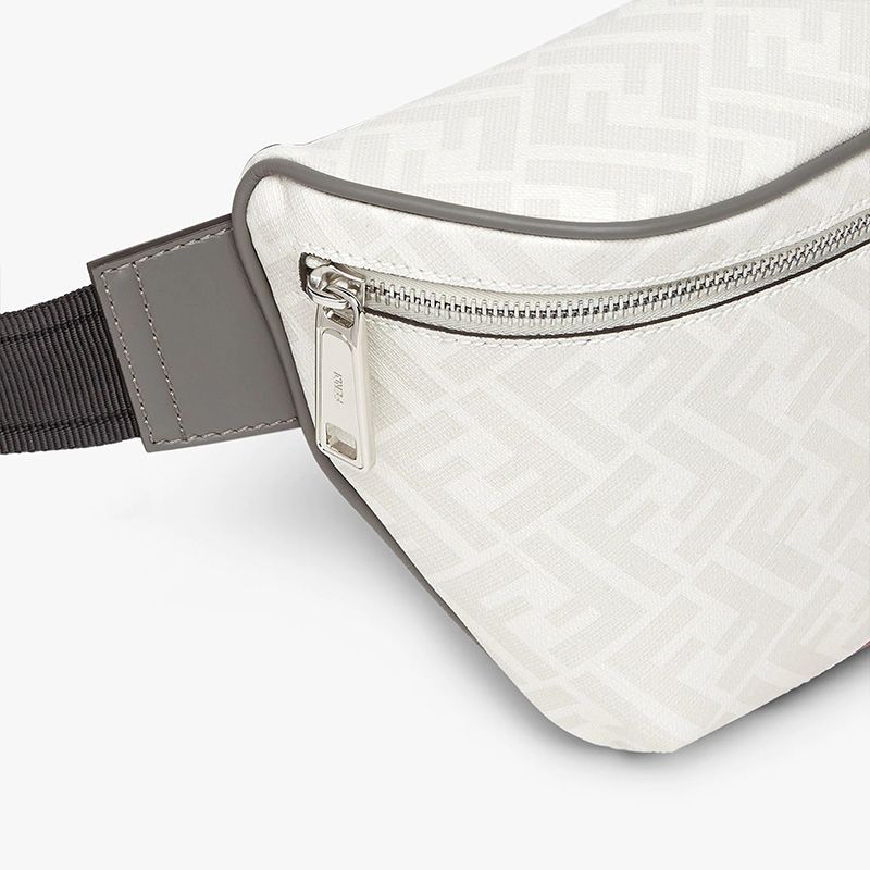 Affordable Fendi Belt Bag In FF Motif Fabric White Red