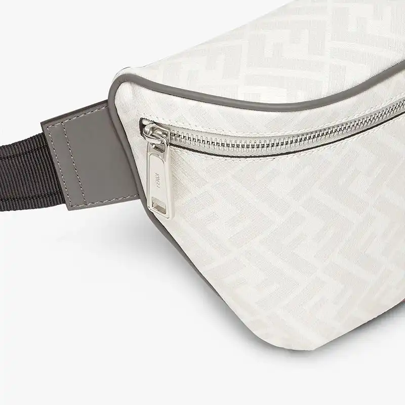 Cheap Affordable Fendi Belt Bag In FF Motif Fabric White Red