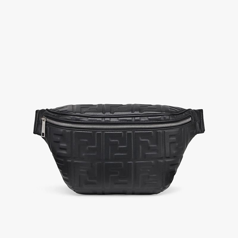 Affordable Fendi Belt Bag In FF Motif Nappa Leather Black